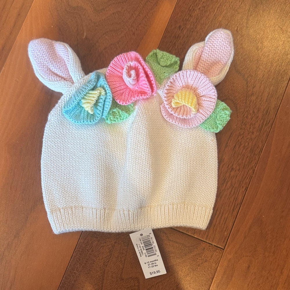 NWT baby gap floral bunny hat
